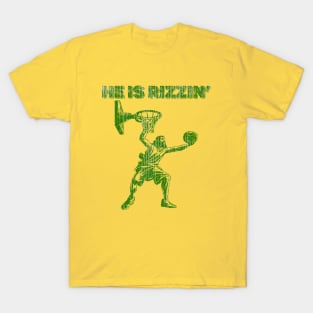 Vintage  He is Rizzin Funny Easter Jesus Player Basketball Meme T-Shirt
